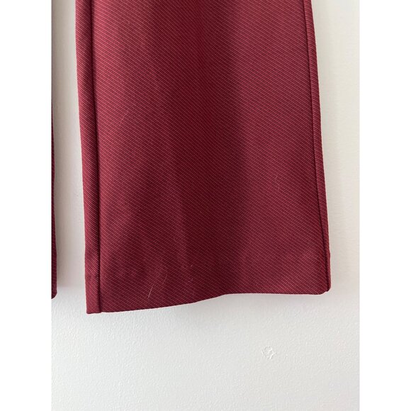 Anthropologie The Essential Trouser Red Black Textured Stripe Bootcut Pockets 6 - Picture 3 of 11